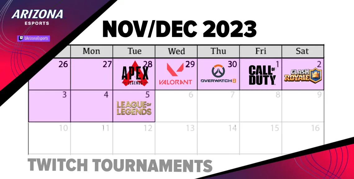 Fall 2023 GAME 306 Twitch Tournaments UArizona Esports